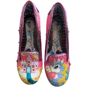 Irregular Choice King of the Castle Unicorn Glitter Pumps Pink Heels Womens 7 38